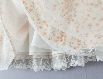 Puffy Slim Fit Tube Dress | Floral Lace Up Waist | noémi