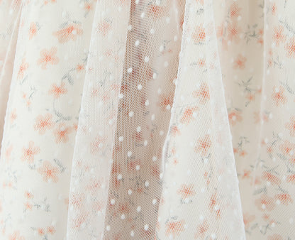 Puffy Slim Fit Tube Dress | Floral Lace Up Waist | noémi