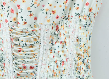 Pullover Dress | Sling Strap Waist Shaping Spring Floral Print | noémi