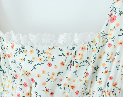 Pullover Dress | Sling Strap Waist Shaping Spring Floral Print | noémi