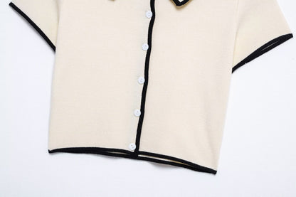 Womens Short Sleeve Cardigan Sheath Skirt Set | noémi