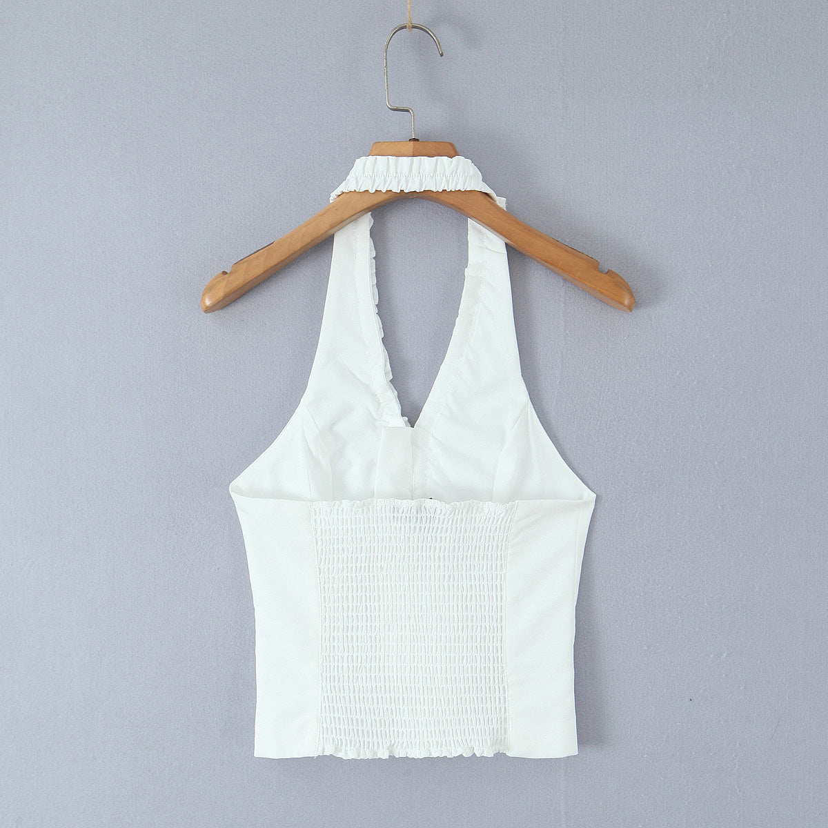 Ruffled Halter Crop Top | Slim Fit Backless | noémi