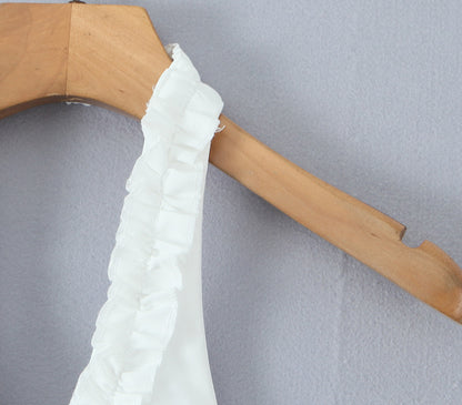 Ruffled Halter Crop Top | Slim Fit Backless | noémi