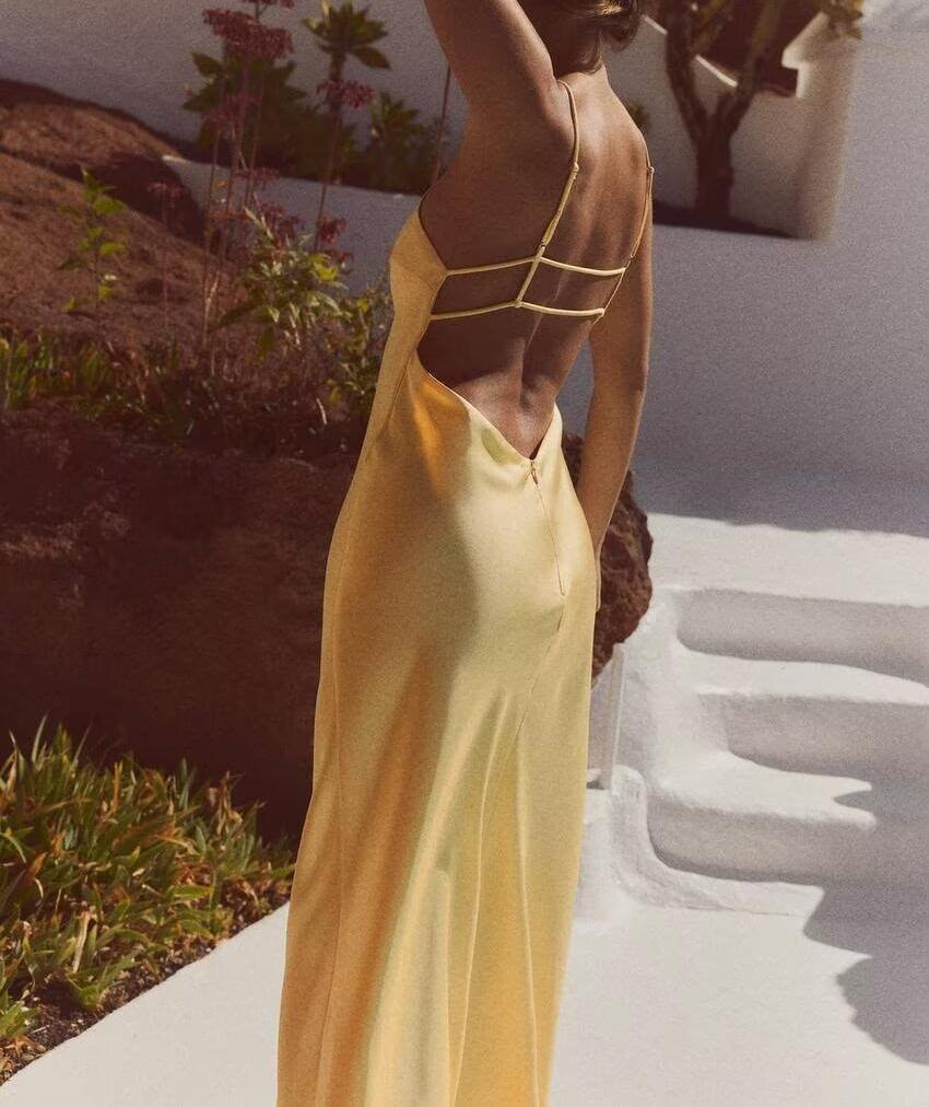 Silk Satin Sleeveless Midi Dress | noémi