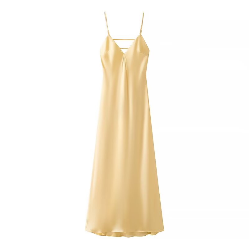 Silk Satin Sleeveless Midi Dress | noémi
