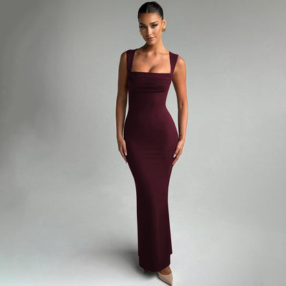 Women's Slim Fit Square Neck Sleeveless Dress | noémi