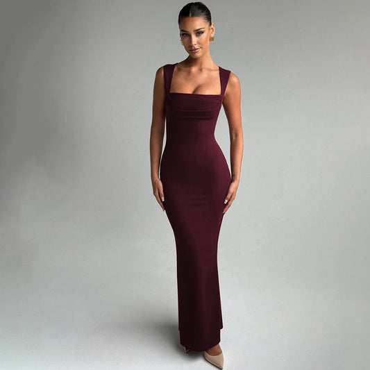 Women's Slim Fit Square Neck Sleeveless Dress | noémi