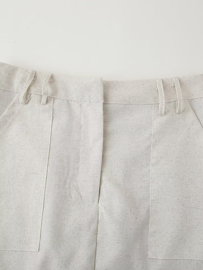 Womens 2 Piece Linen Vest & Skirt Set | Sleeveless Button Front Top Mini Skirt | noémi