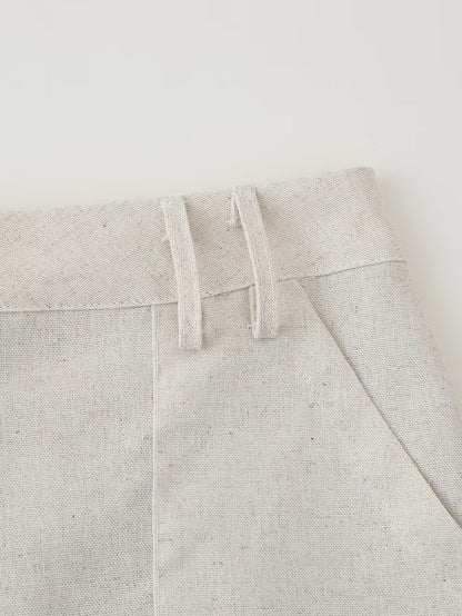 Womens 2 Piece Linen Vest & Skirt Set | Sleeveless Button Front Top Mini Skirt | noémi