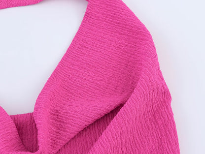 Womens Draped Top Textured Trousers Set | noémi