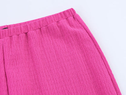 Womens Draped Top Textured Trousers Set | noémi