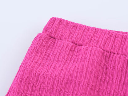 Womens Draped Top Textured Trousers Set | noémi