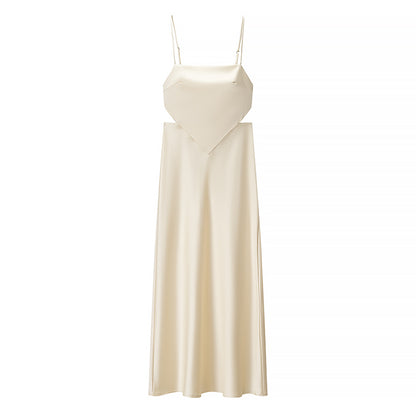Womens Thin Strap and Scarf Silk Satin Dress | noémi