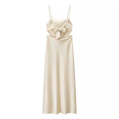 Womens Thin Strap and Scarf Silk Satin Dress | noémi