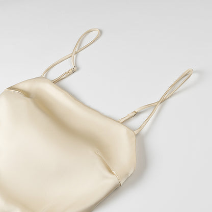 Womens Thin Strap and Scarf Silk Satin Dress | noémi