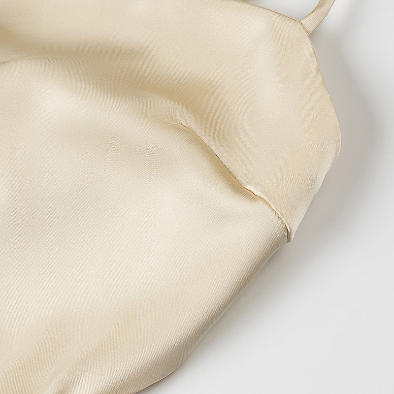 Womens Thin Strap and Scarf Silk Satin Dress | noémi