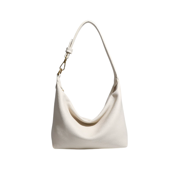 Ivory Shoulder Tote Bag – Large-Capacity Office Bucket Carryall | noémi