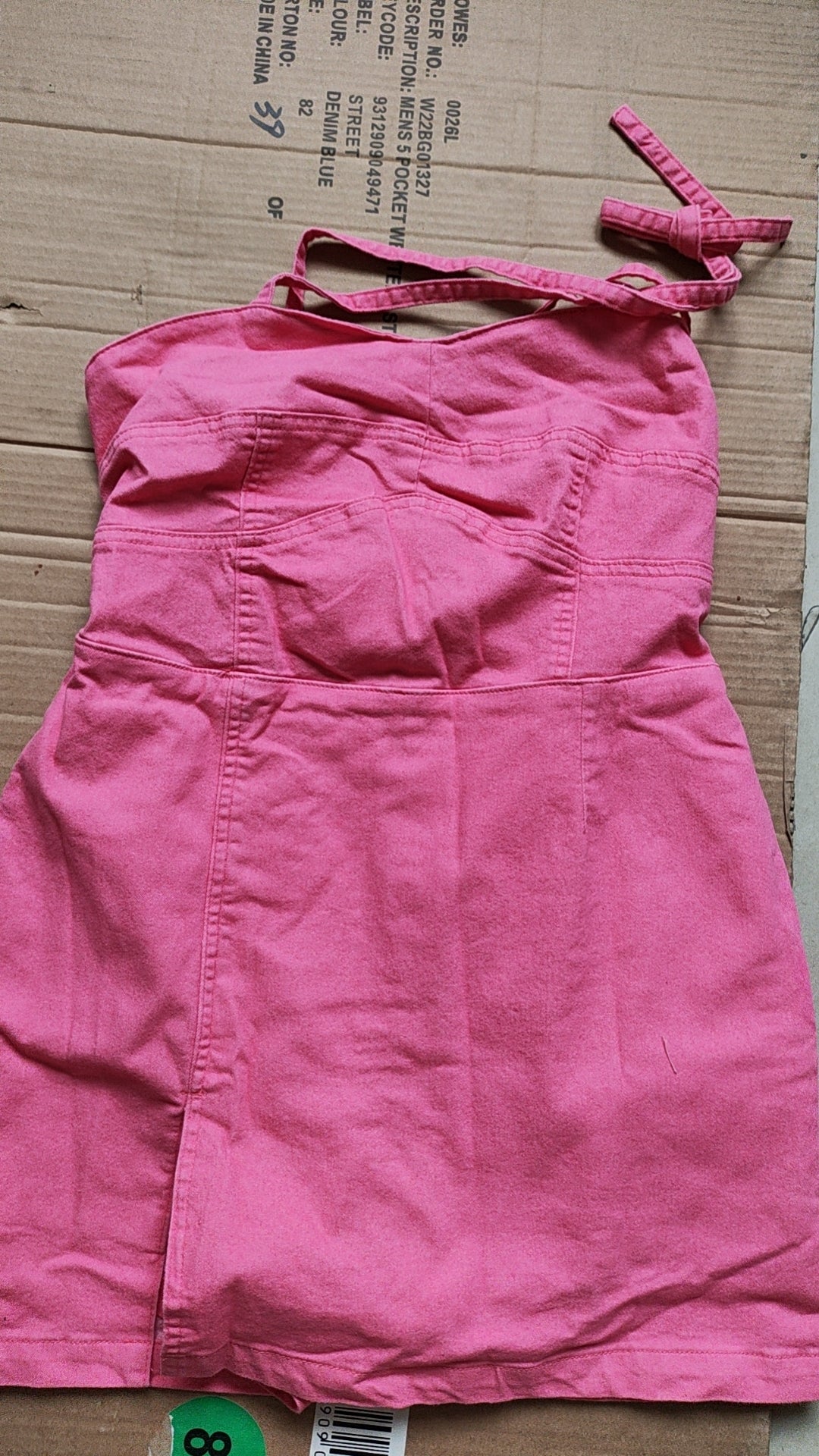 Denim Bodycon Mini Dress | Adjustable Spaghetti Strap Zip Back Dress with Slit | noémi