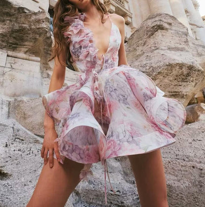 Women Floral Spaghetti Strap Dress | Waist Defining | noémi