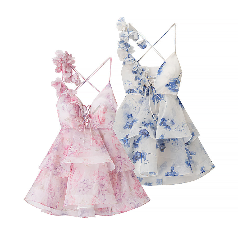 Women Floral Spaghetti Strap Dress | Waist Defining | noémi