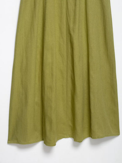 Linen Slim Fit Midi Dress With Natural Texture For Women | noémi