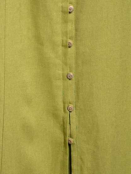 Linen Slim Fit Midi Dress With Natural Texture For Women | noémi