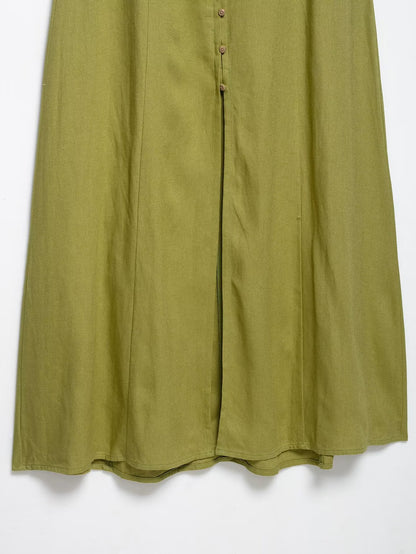 Linen Slim Fit Midi Dress With Natural Texture For Women | noémi