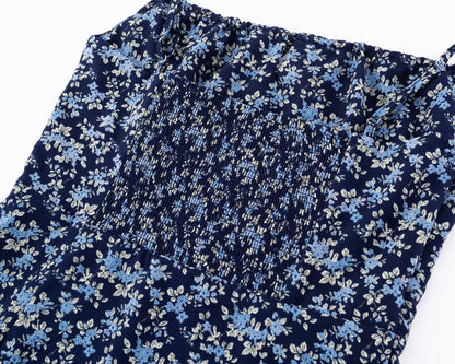 Womens Dress High Waist Slim Floral Print Backless Slip Dress | noémi