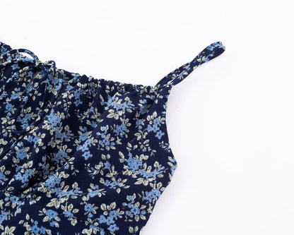 Womens Dress High Waist Slim Floral Print Backless Slip Dress | noémi