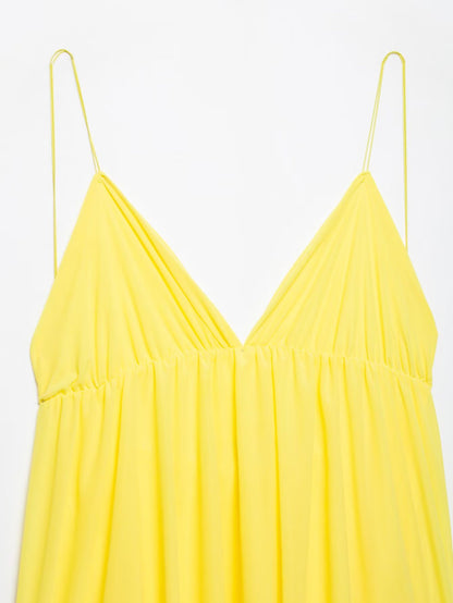 Strappy V Neck Backless Dress with High Waist and Slim Fit | noémi