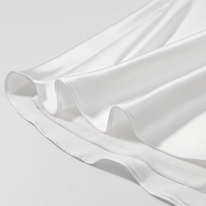 Womens White Satin Slip Dress | Backless Spaghetti Strap | noémi