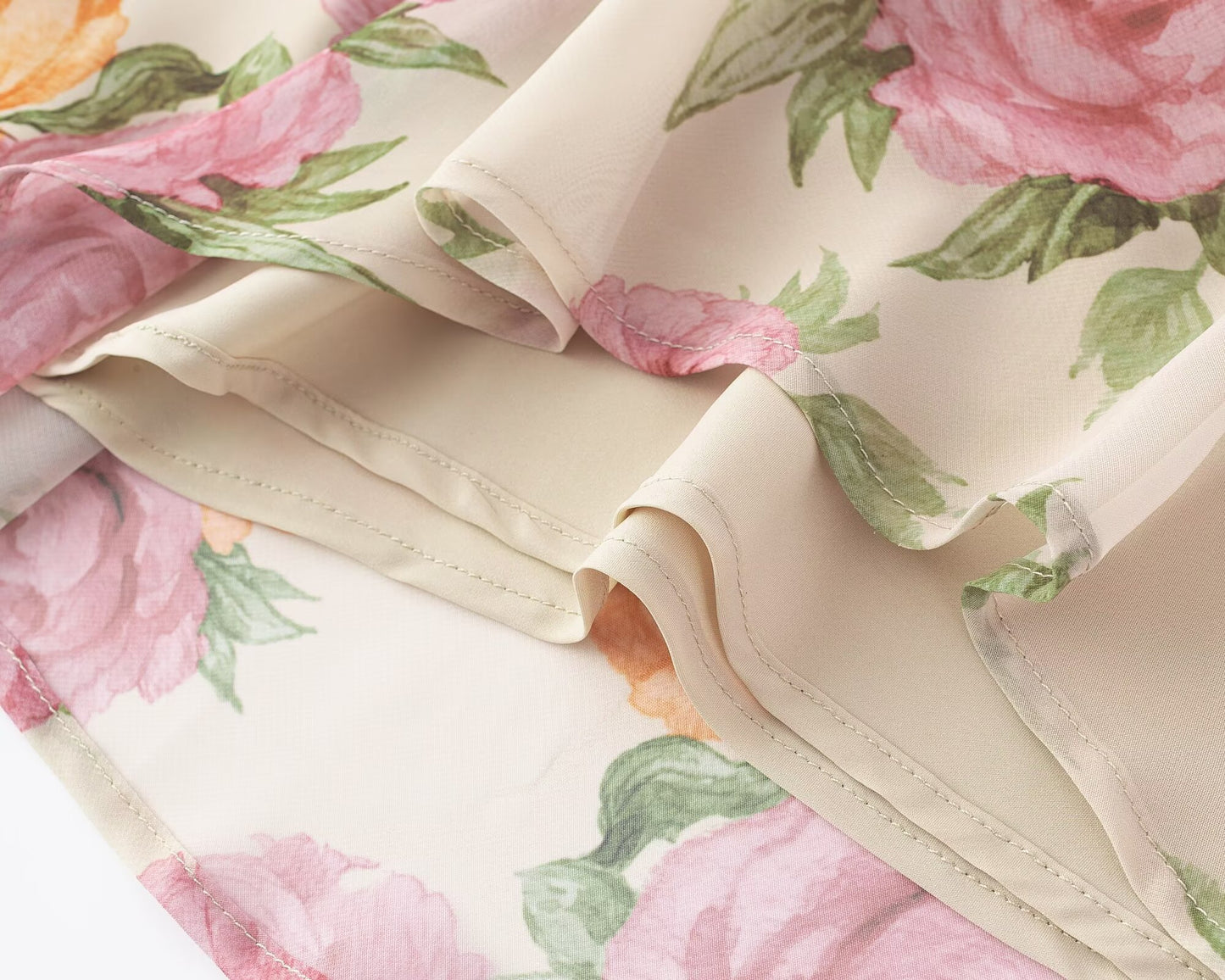 Printed Mini Dress | Ruffled Straps V Neck Backless | noémi