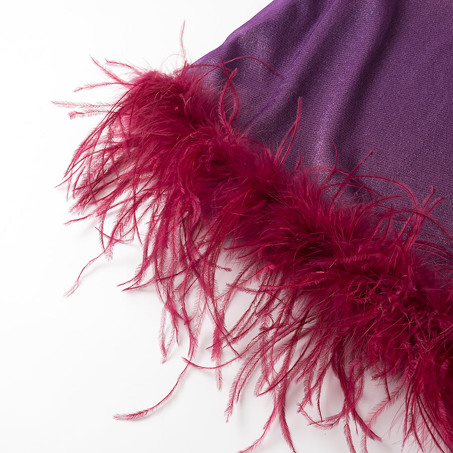 Womens Gradient Feather Strap Dress | noémi