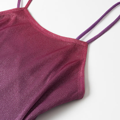 Womens Gradient Feather Strap Dress | noémi