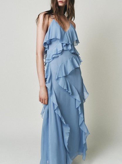 Womens Laminated Detail Sling Dress with Sleek Silhouette | noémi