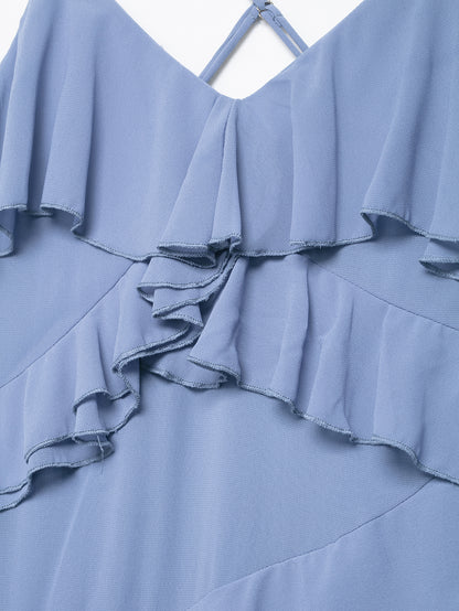 Womens Laminated Detail Sling Dress with Sleek Silhouette | noémi