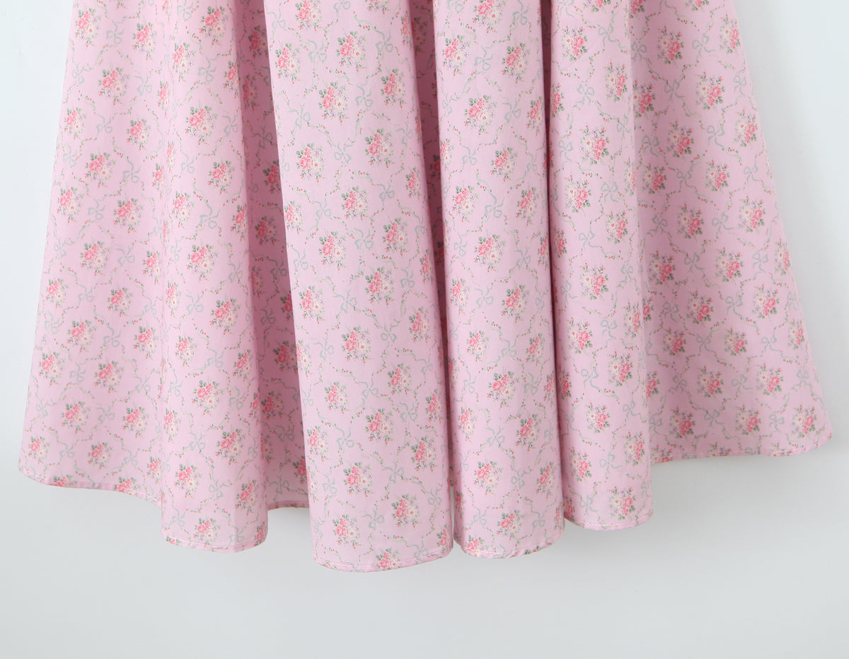 Pink Floral Halter Midi Dress | Backless, Slim Fit | noémi