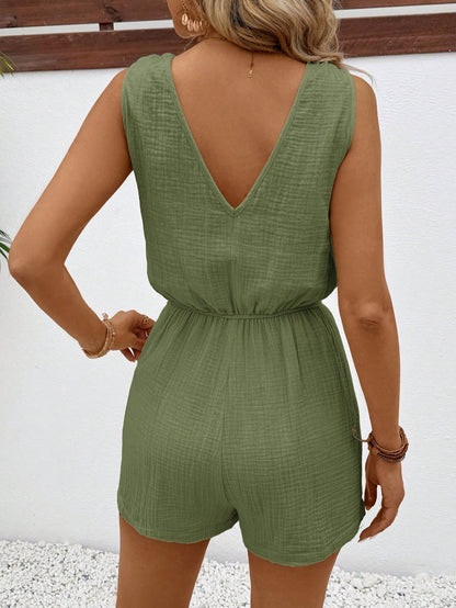 Green Casual Wide Leg Jumpsuit | Sleeveless Romper | noémi