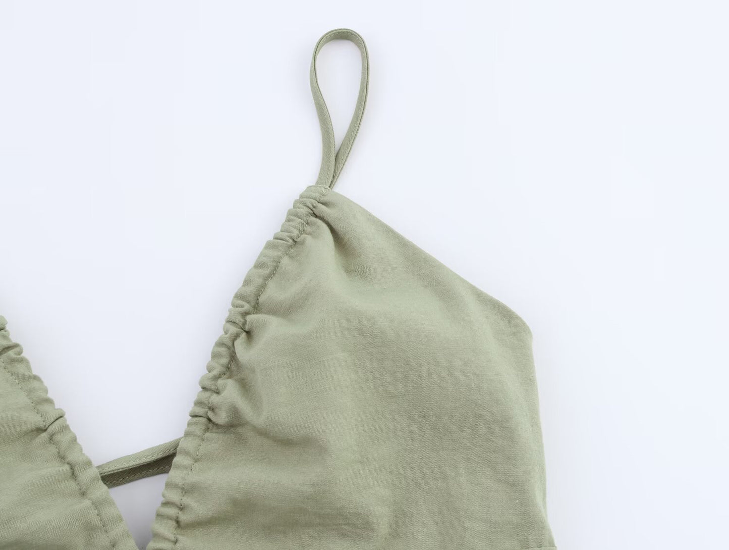 Womens Linen Midi Dress | Strappy Backless Front Slit | noémi