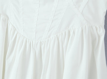 White Lace Mini Dress | Square Neck & Bow Detail | noémi
