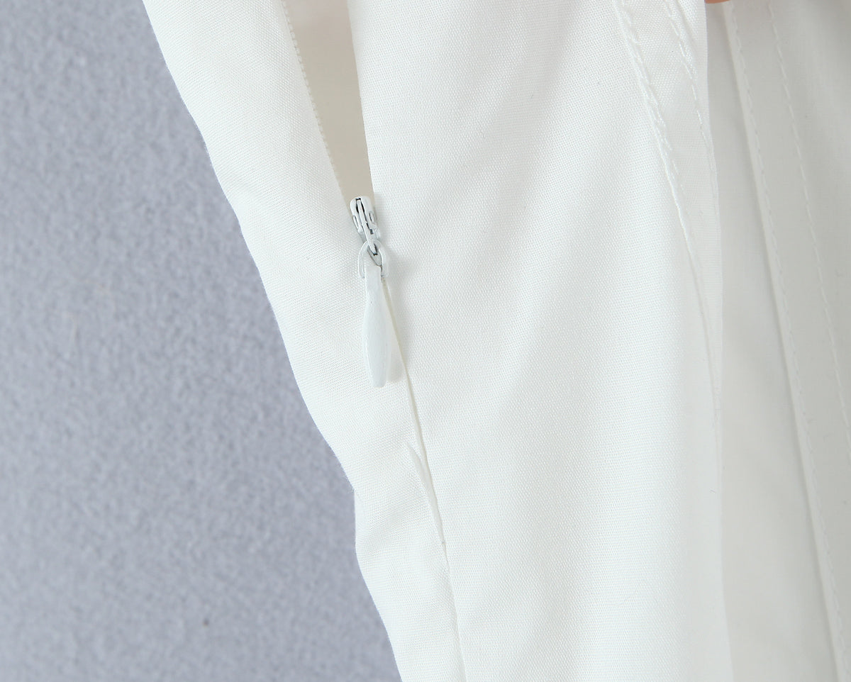 White Lace Mini Dress | Square Neck & Bow Detail | noémi