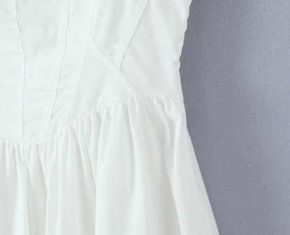 White Lace Mini Dress | Square Neck & Bow Detail | noémi