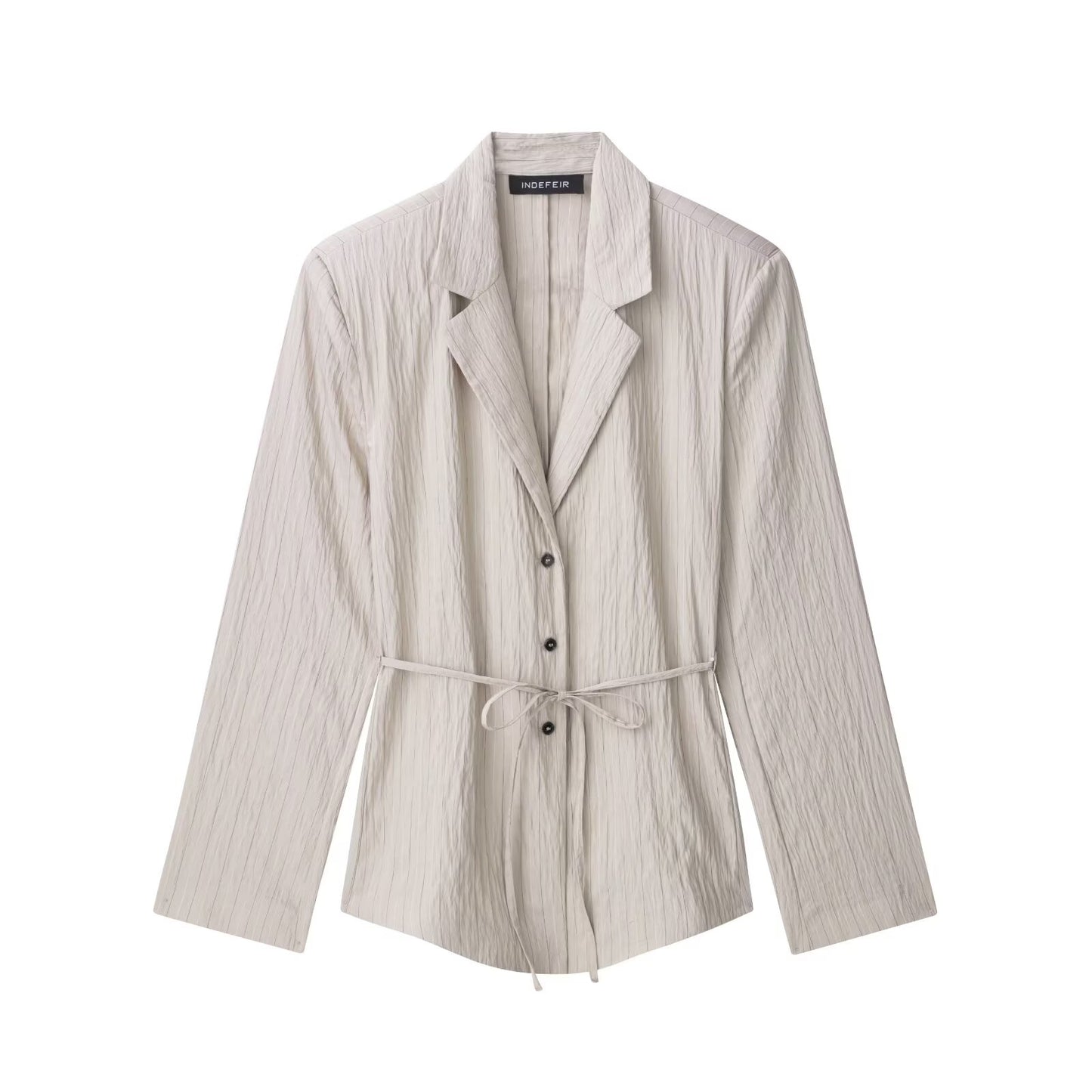 Womens Striped Blazer & Shorts Set | Lightweight, Tie Waist Belted Jacket, Matching Suit | noémi