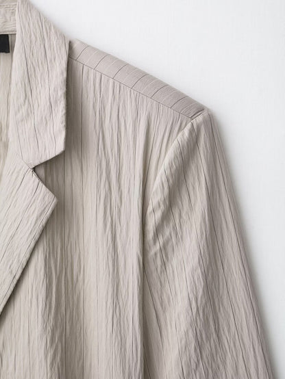 Womens Striped Blazer & Shorts Set | Lightweight, Tie Waist Belted Jacket, Matching Suit | noémi