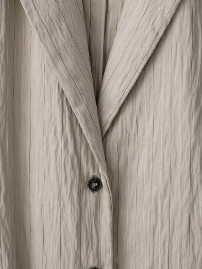 Womens Striped Blazer & Shorts Set | Lightweight, Tie Waist Belted Jacket, Matching Suit | noémi