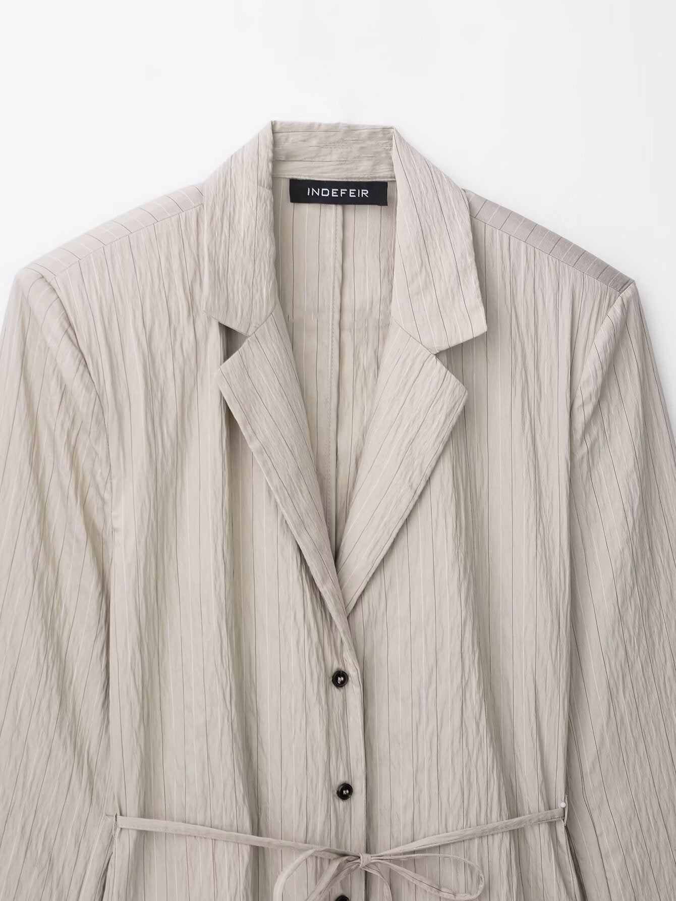 Womens Striped Blazer & Shorts Set | Lightweight, Tie Waist Belted Jacket, Matching Suit | noémi