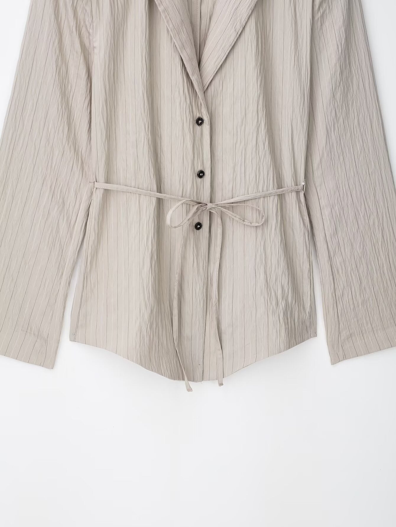 Womens Striped Blazer & Shorts Set | Lightweight, Tie Waist Belted Jacket, Matching Suit | noémi
