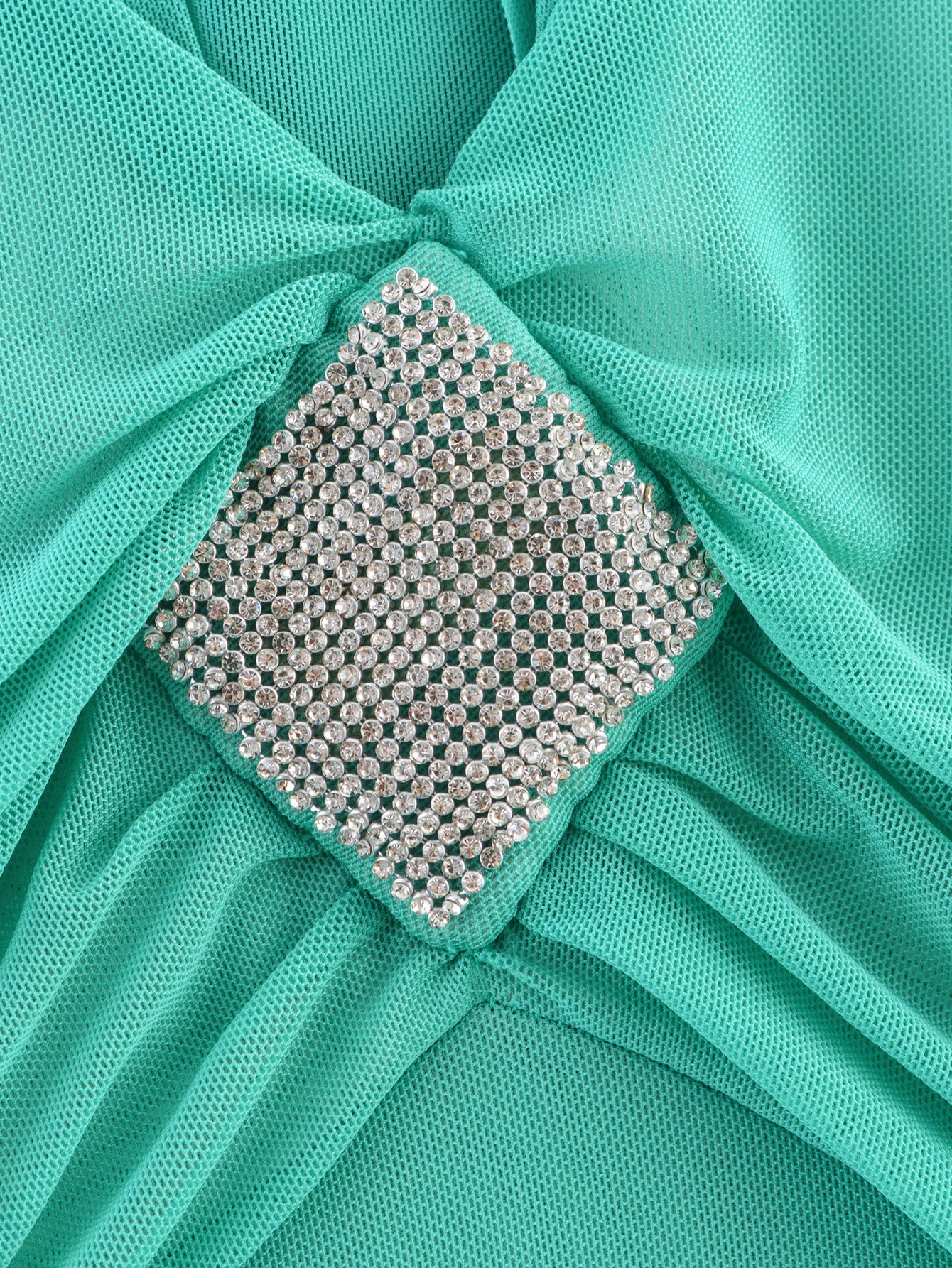 Womens Mesh Beaded Halterneck Swing Dress with Lace Up Detail | noémi