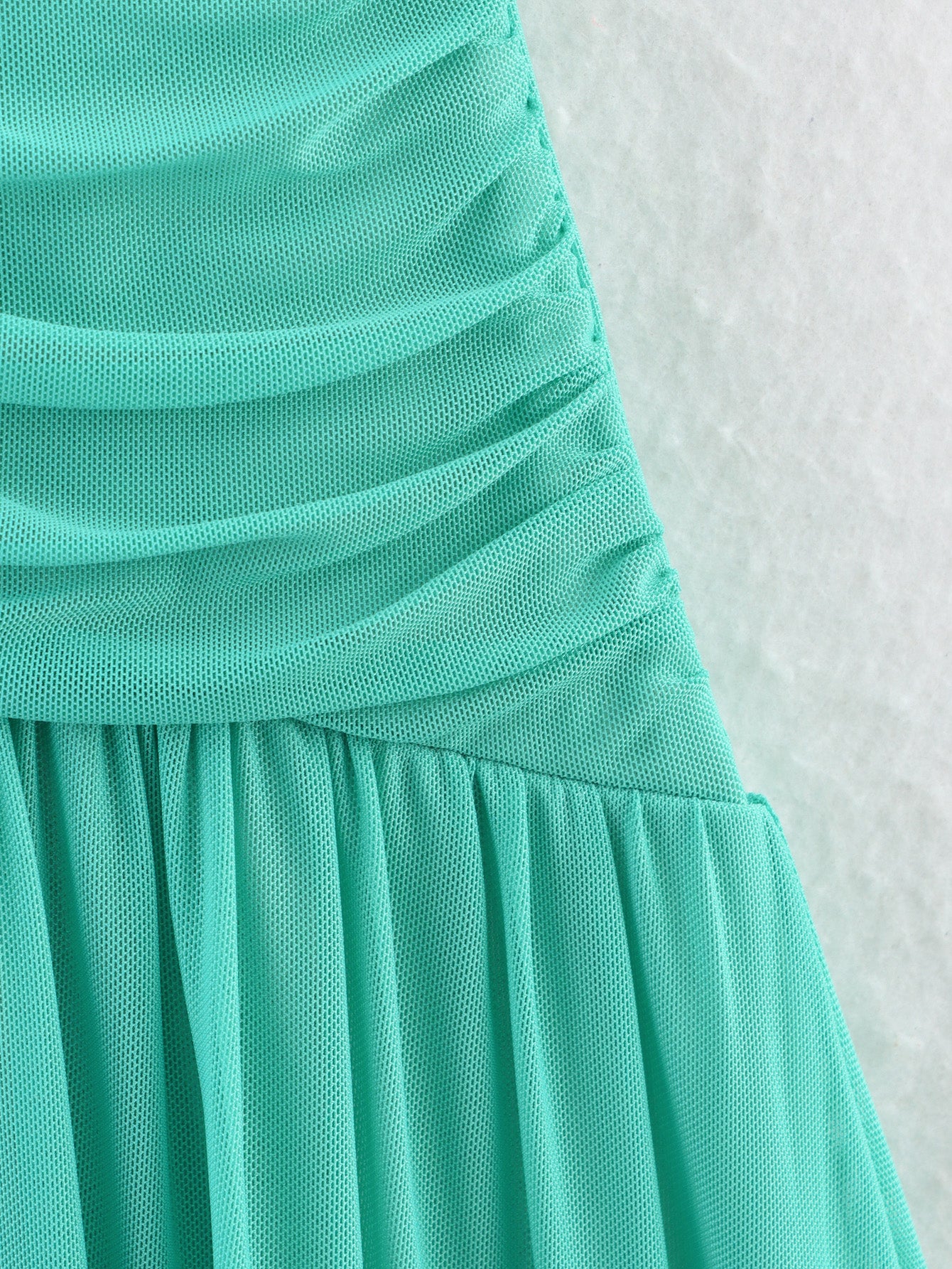 Womens Mesh Beaded Halterneck Swing Dress with Lace Up Detail | noémi