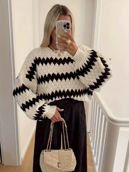 Oversized Striped Knit Sweater | Pullover for Women | noémi